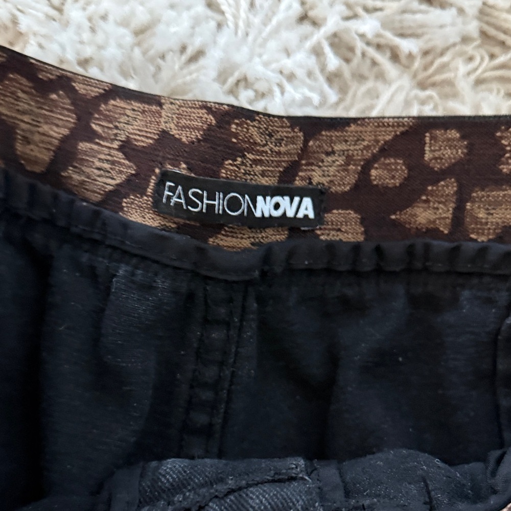 Black Jeans with Leopard waistband size 7 - Picture 5 of 8